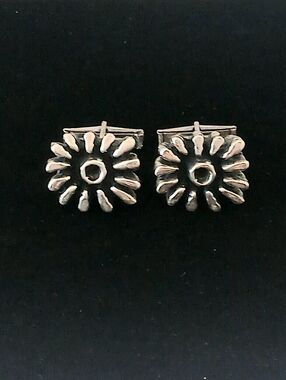 Vtg Guy Vidal Pewter Sunburst Cufflinks